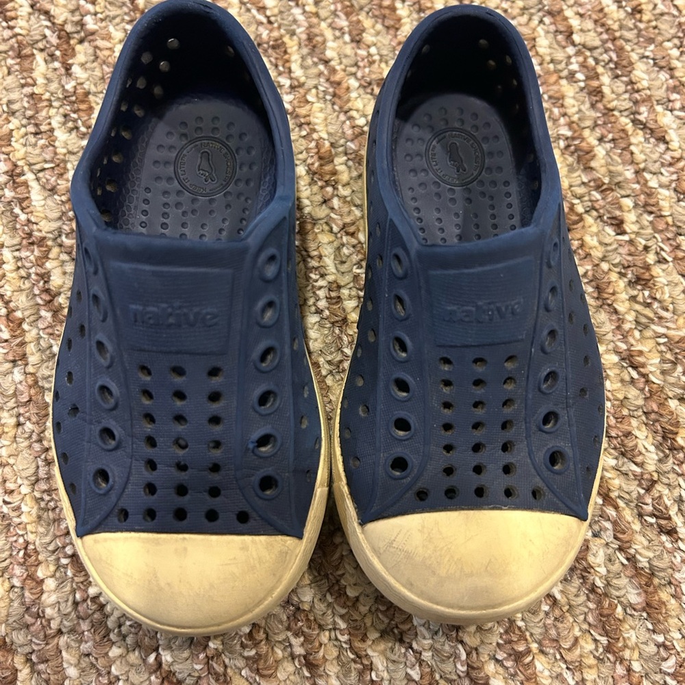 Native Kids Shoes - Navy and Tan